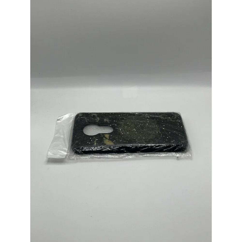 Moto G7 Power Case Glitter Mandala Shockproof Protective Cover Black